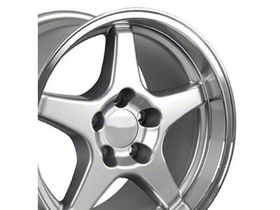 CV01 Silver with Machined Lip Wheel; Rear Only; 17x11 (93-02 Camaro)