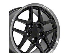 CV04 Black with Machined Lip Wheel; 17x9.5; 54mm Offset (93-02 Camaro)
