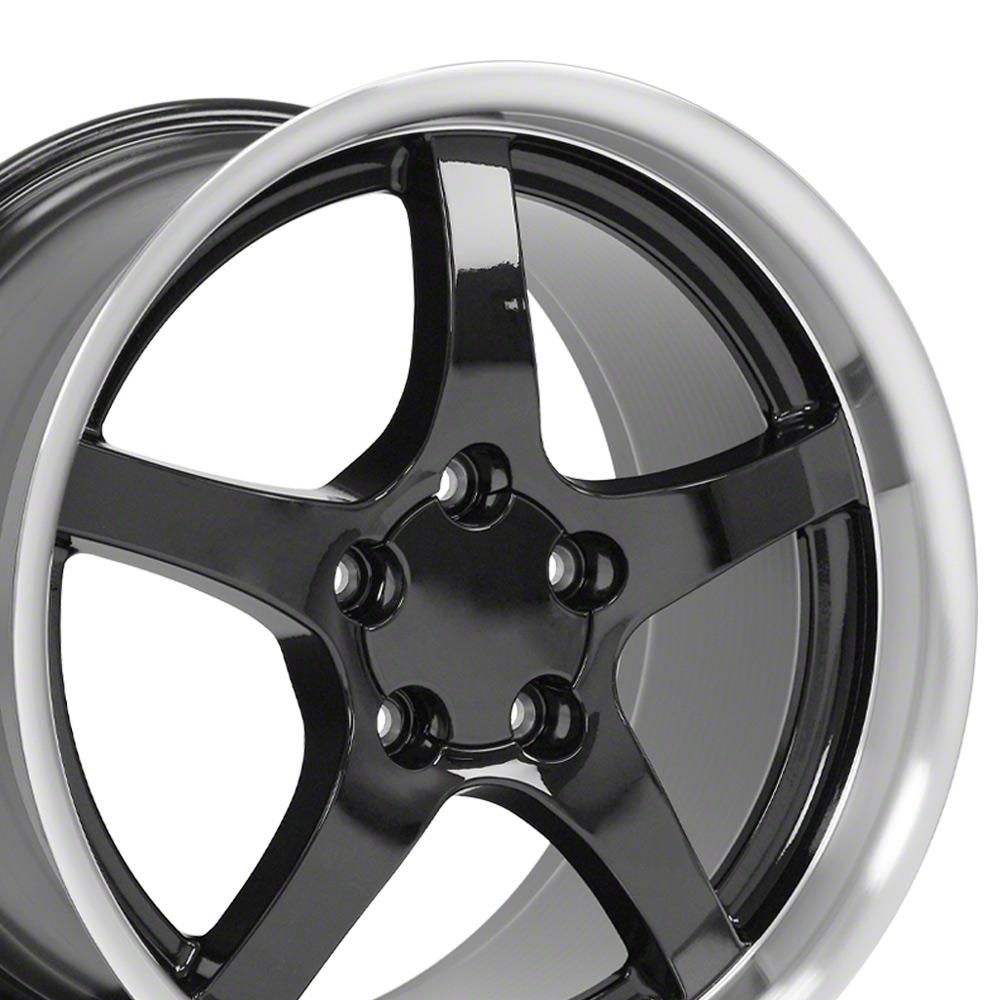 シボレーボディー Camaro CV05 Black with Machined Lip Wheel; Rear Only; 18x10