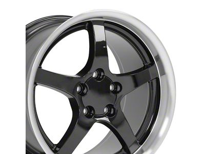 CV05 Black with Machined Lip Wheel; Rear Only; 18x10.5 (93-02 Camaro)