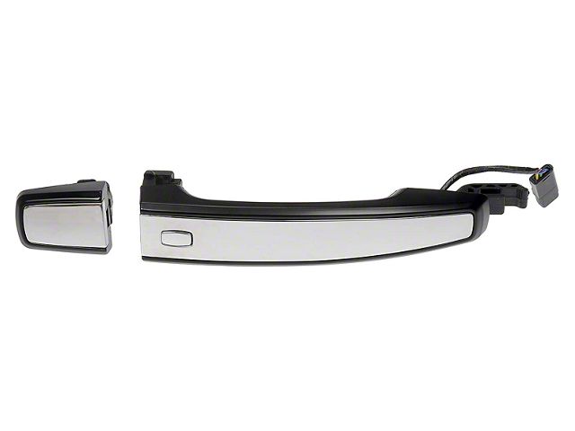 Exterior Door Handle; Front Right; With Chrome Insert and Passive Entry; Metal; Paint to Match; Small Button; Plastic (10-15 Camaro)