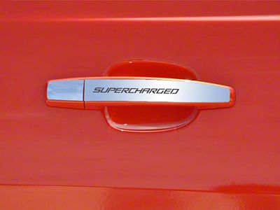 Door Handle Plate; Polished; Exterior; Supercharged; 2-Piece (10-13 Camaro)