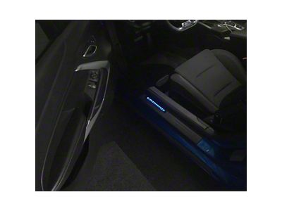 Door Sill Plates with Camaro Logo; Black; Extreme Multi-Color Lighting Kit (10-24 Camaro)