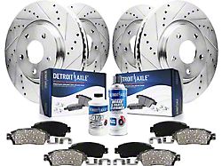 Drilled and Slotted Brake Rotor, Pad, Brake Fluid and Cleaner Kit; Front and Rear (11-15 Camaro SS)