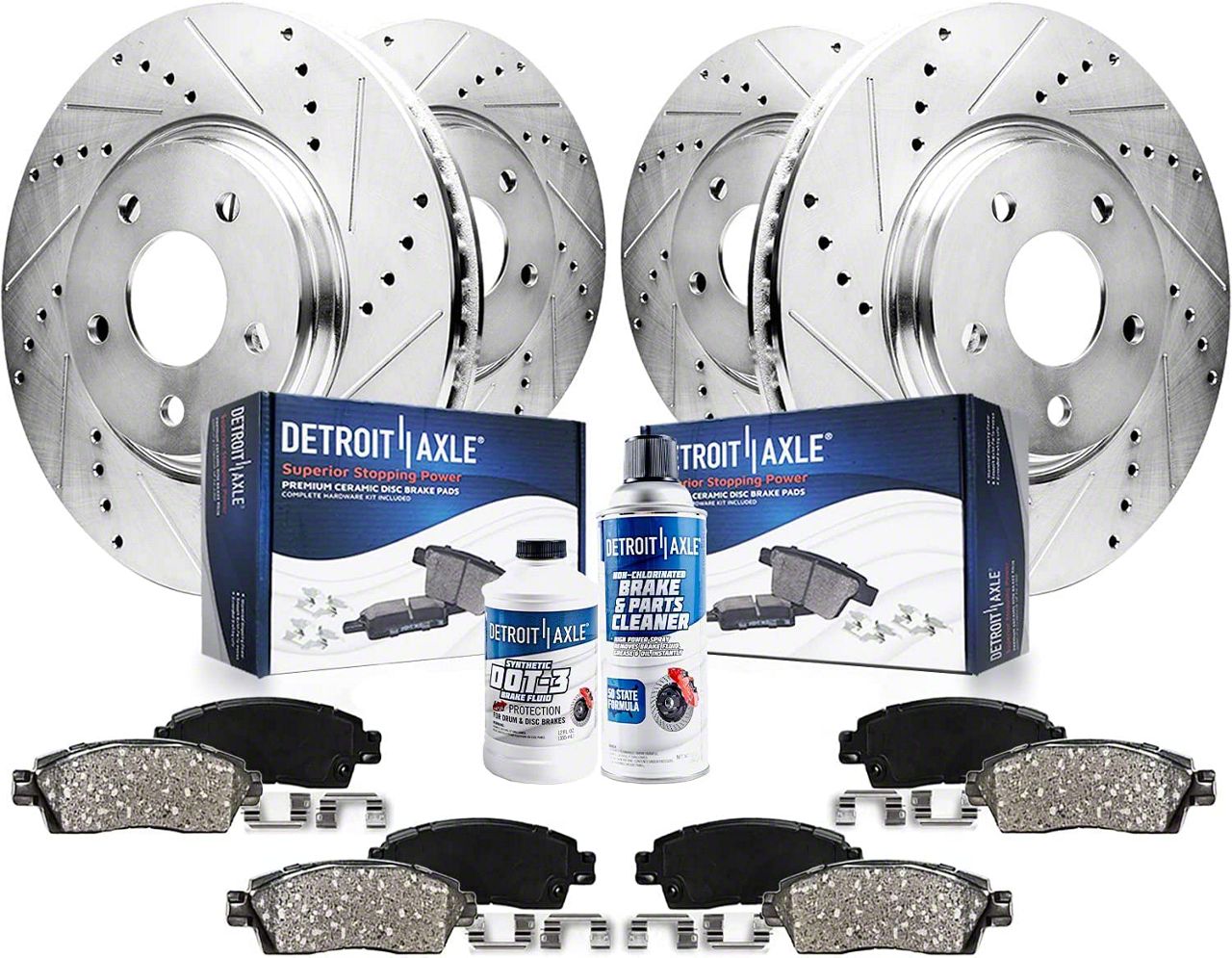 Camaro Drilled and Slotted Brake Rotor, Pad, Brake Fluid and Cleaner