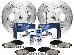 Drilled and Slotted Brake Rotor, Pad, Brake Fluid and Cleaner Kit; Front and Rear (10-15 Camaro LS, LT)