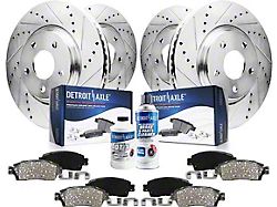 Drilled and Slotted Brake Rotor, Pad, Brake Fluid and Cleaner Kit; Front and Rear (10-15 Camaro LS, LT)