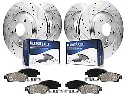 Drilled and Slotted Brake Rotor and Pad Kit; Front and Rear (10-15 Camaro LS, LT)