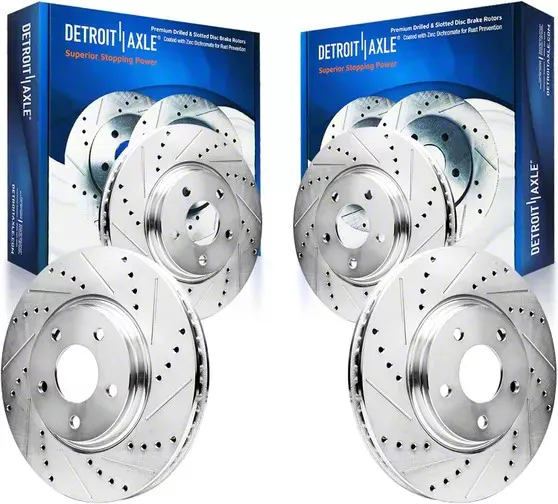 Camaro Drilled and Slotted Rotors; Front and Rear (1015 Camaro LS, LT