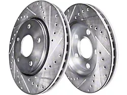 Drilled and Slotted Rotors; Front Pair (10-15 Camaro LS, LT)