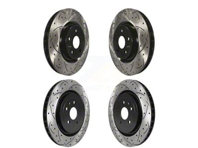 Drilled and Slotted Rotors; Front and Rear (10-15 Camaro SS)