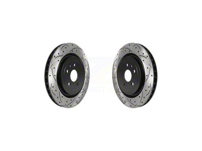 Drilled and Slotted Rotors; Rear Pair (10-15 Camaro SS; 12-24 Camaro ZL1)