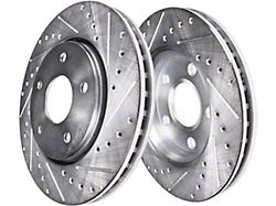 Drilled and Slotted Rotors; Rear Pair (10-15 Camaro LS, LT)