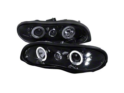 Dual Halo Projector Headlights; Gloss Black Housing; Smoked Lens (98-02 Camaro)