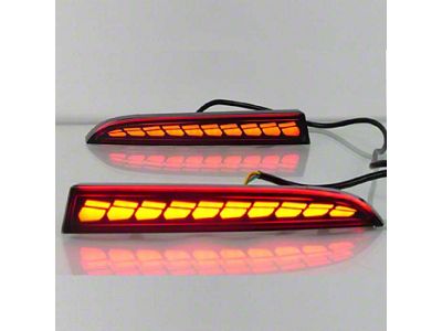 Dynamic LED Rear Reflectors; Smoked (16-24 Camaro)