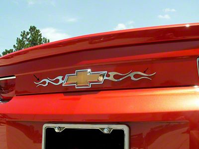 Emblem Trim; Polished; Flame Style Rear (10-13 Camaro)