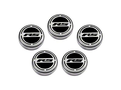 Engine Caps with RS Logo; Black (10-15 V6 Camaro w/ Automatic Transmission)