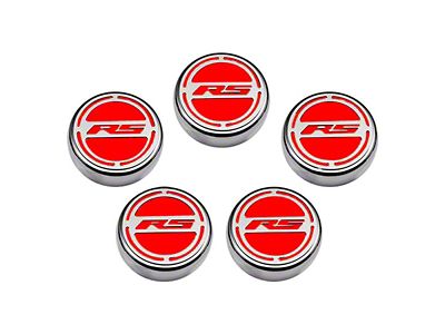 Engine Caps with RS Logo; Bright Red Solid (10-15 V6 Camaro w/ Automatic Transmission)