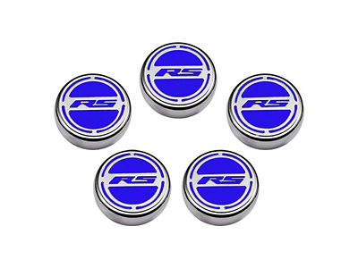 Engine Caps with RS Logo; Dark Blue Solid (10-15 V6 Camaro w/ Automatic Transmission)