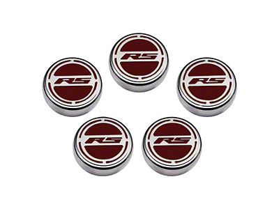 Engine Caps with RS Logo; Garnet Red (10-15 V6 Camaro w/ Automatic Transmission)