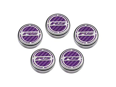 Engine Caps with RS Logo; Purple Carbon Fiber (10-15 V6 Camaro w/ Automatic Transmission)