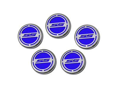 Engine Caps with SS Logo; Dark Blue (10-15 Camaro SS w/ Automatic Transmission)