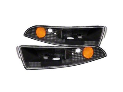 Euro Style Parking/Turn Signal Lights; Black (93-02 Camaro)