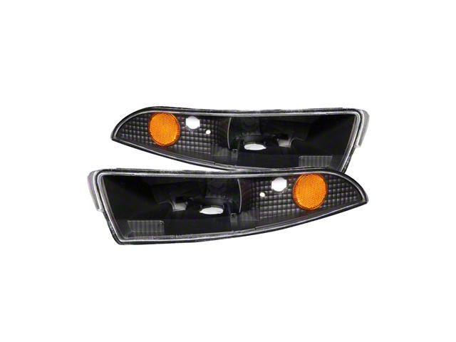 Euro Style Parking/Turn Signal Lights; Black (93-02 Camaro)