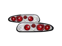 Euro Style Tail Lights; Chrome Housing; Clear Lens (93-02 Camaro)