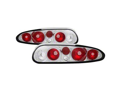 Euro Style Tail Lights; Chrome Housing; Clear Lens (93-02 Camaro)