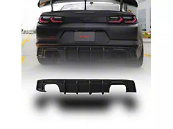 Evo Style Shark Fins Rear Diffuser; Gloss Black (16-24 Camaro, Excluding ZL1)