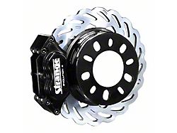 Evolution Dynamic Drive Mount 4-Piston Front Brake Kit with Slotted Rotors; Black Calipers (10-15 Camaro)