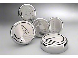 Executive Series Fluid Cap Covers; Polished and Brushed (10-15 V8 Camaro)