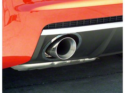 Exhaust Trim Rings; Polished; Chopped Oval; With Polished Exhaust Tips (10-13 Camaro SS)