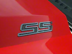 Exterior Badges; Polished; With Faux; Carbon Fiber; Inset; SS; 2-Piece (10-24 Camaro)