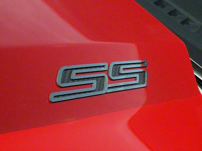 Exterior Badges; Polished; With Faux; Carbon Fiber; Inset; SS; 2-Piece (10-23 Camaro)