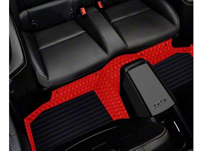 F1 Hybrid Front and Rear Floor Mats; Full Red (10-15 Camaro)