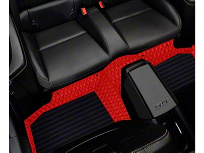 F1 Hybrid Front and Rear Floor Mats; Full Red (16-24 Camaro)