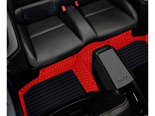F1 Hybrid Front and Rear Floor Mats; Full Red (16-24 Camaro)