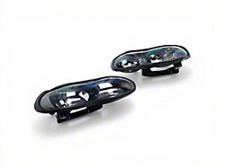 Factory Style Headlights; Matte Black Housing; Clear Lens (98-02 Camaro)
