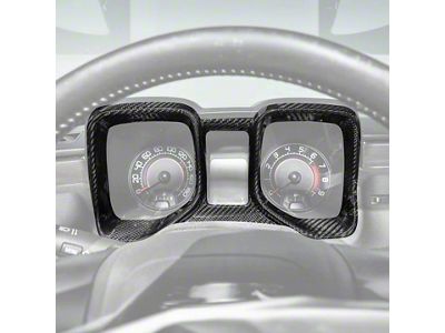 Factory Style Speedometer Cluster Trim Cover; Carbon Fiber (10-15 Camaro)
