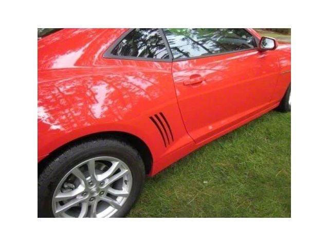 Faux Fender Vent Accent Decal; Gloss Black (10-15 Camaro)