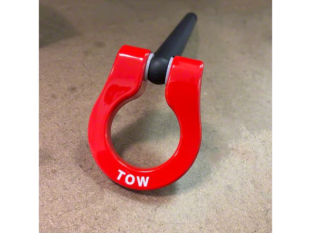 Feather Lite Stealth Tow Hook with Red D-Ring; Rear (16-24 Camaro)