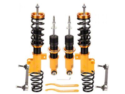 Front and Rear Coil-Over Kit with Damper Adjusters; Gold (10-15 Camaro)