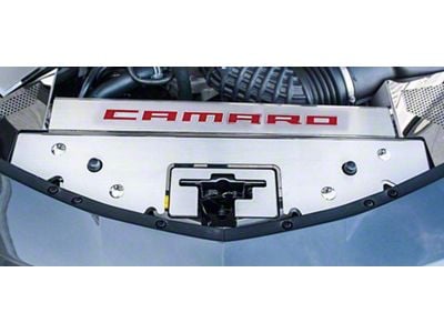 Front Header Plate with Camaro Logo; Polished (16-24 Camaro SS)