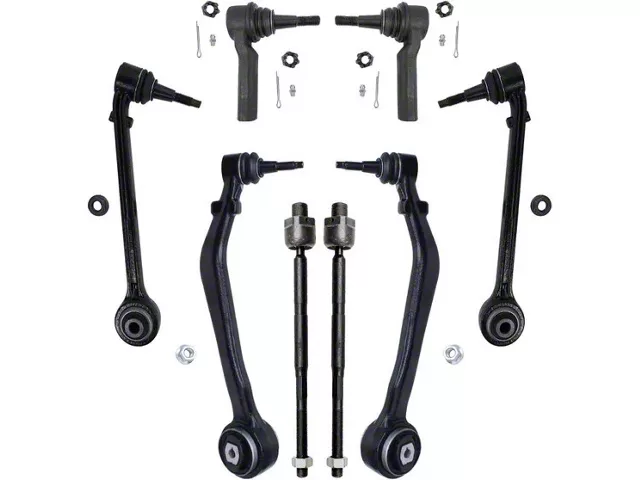 Front Lower Forward Rearward Control Arms with Tie Rods; 8-Piece Kit (10-12 Camaro SS; 10-15 Camaro LS, LT)