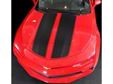Front and Rear Rally Sport Stripes Decal; Gloss Black (16-18 Camaro LS Coupe, LT Coupe)