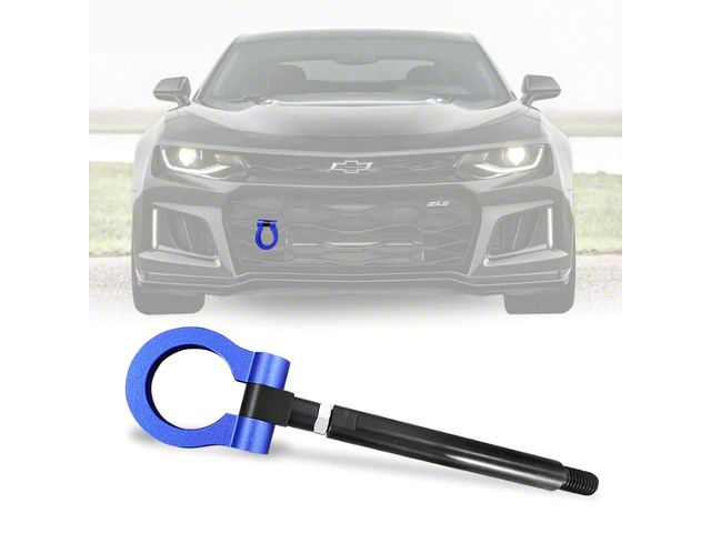 Front Tow Hook Ring; Black Pole/Blue Circle (16-24 Camaro)
