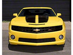 Front Upper/Top Bumper Blackout Vinyl Decals; Gloss Black (10-13 Camaro)