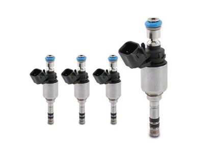 Fuel Injectors; Set of 4; Black (16-17 2.0L Camaro)